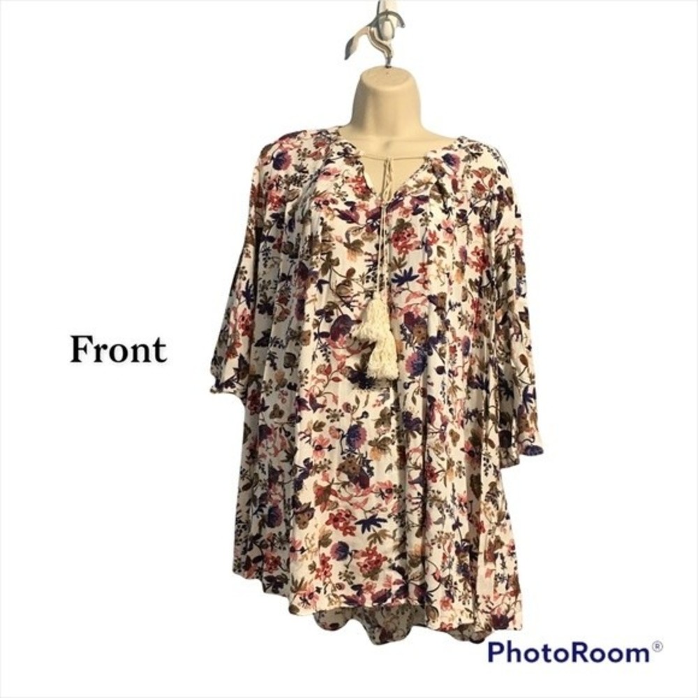Umgee Floral Tunic Mini Dress